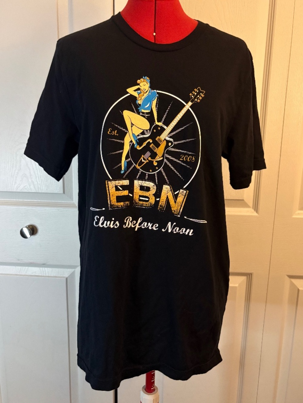 Elvis Before Noon Black Tshirt L